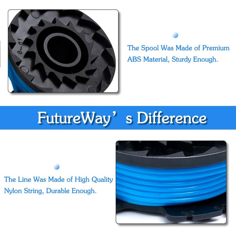 Future Way 8 Pack Weed Eater String Replacement for Greenworks 20V, 40V Single Line Cordless Trimmers, Plus 1 Cap - Image 4